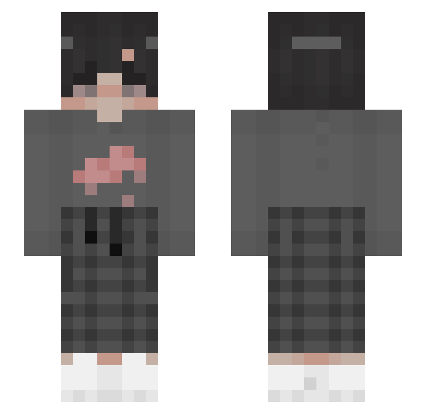 Warrior_pug Minecraft skin, front and back view