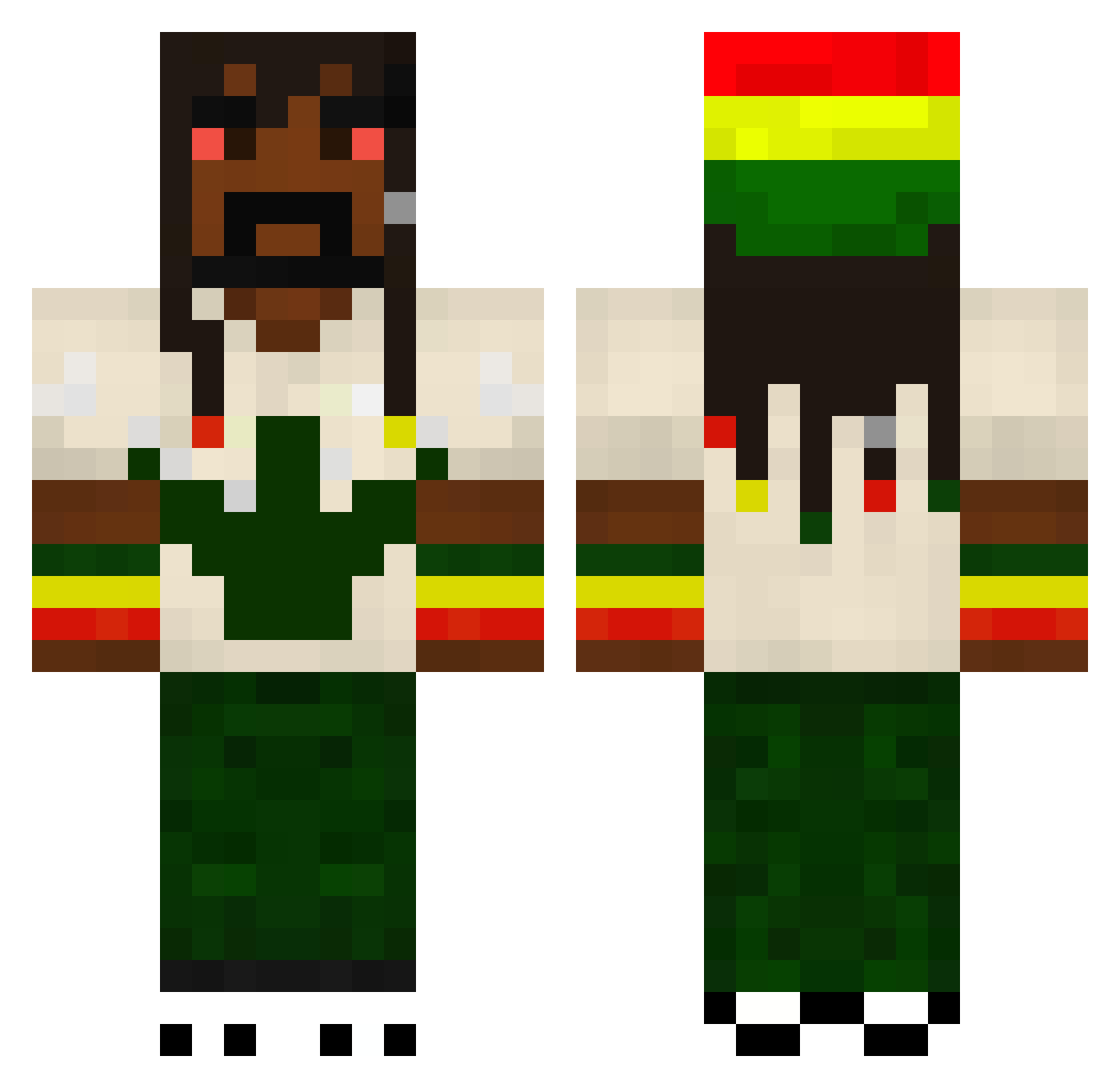 Kapi32323 Minecraft skin, front and back view