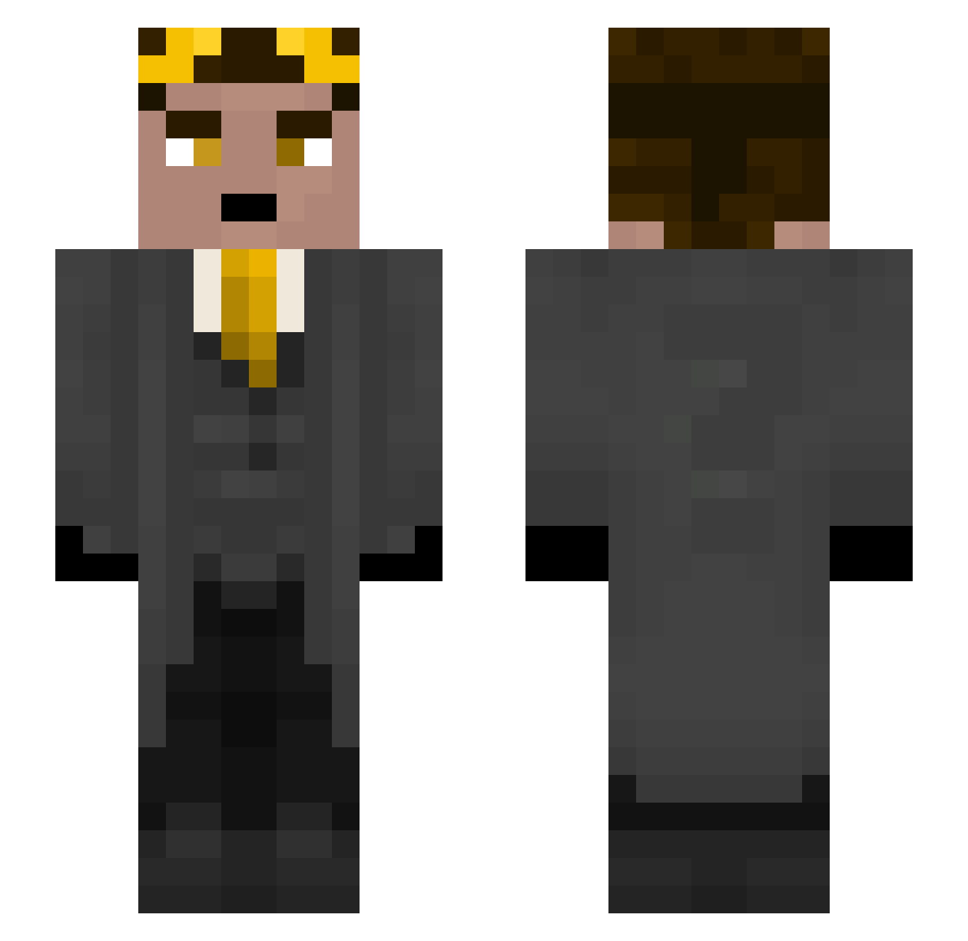 OscarThinks Minecraft skin, front and back view
