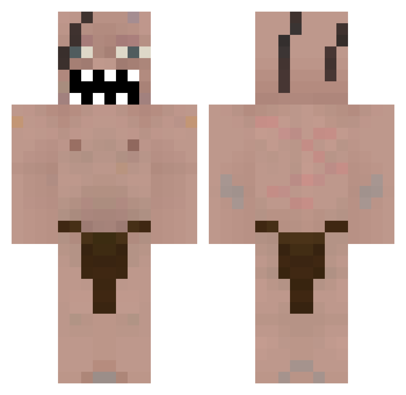 Overblow Minecraft skin, front and back view