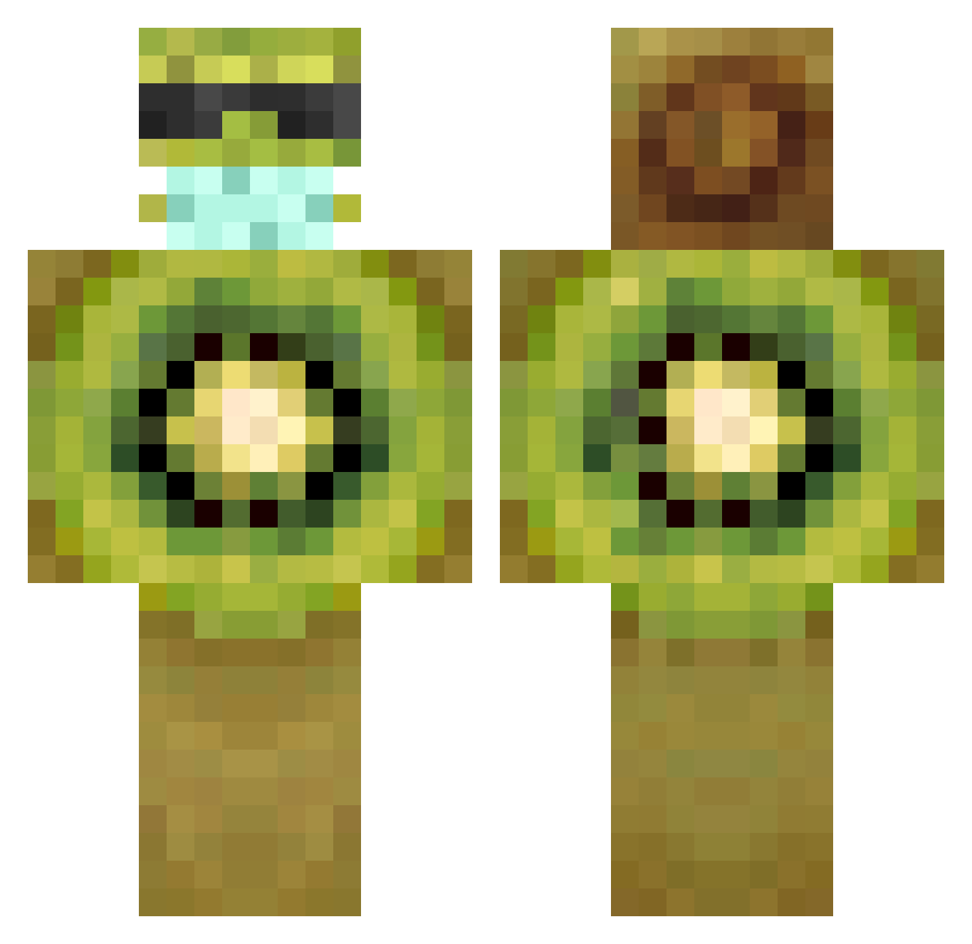 D0v Minecraft skin, front and back view