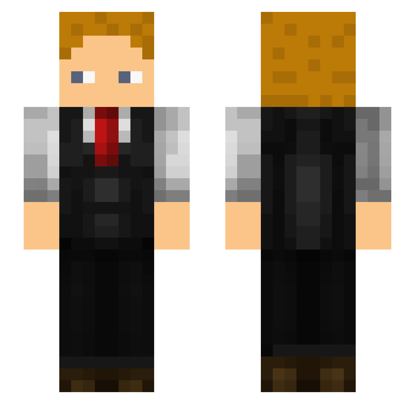 Snippz77 Minecraft skin, front and back view