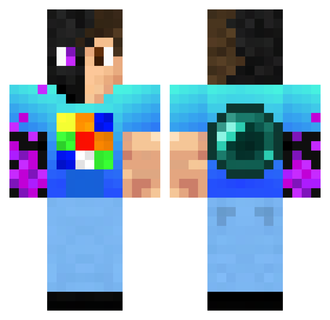 Efeme Minecraft skin, front and back view