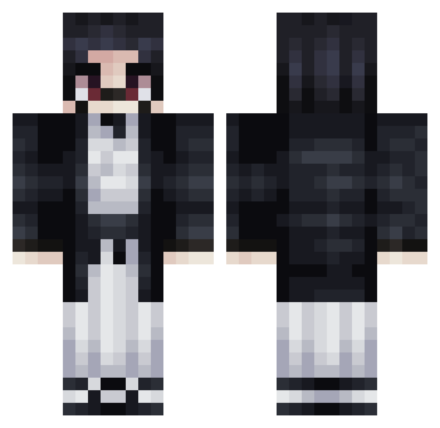 warriorsuntzu Minecraft skin, front and back view