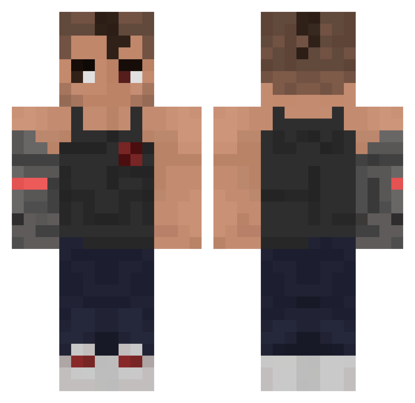 Statuer Minecraft skin, front and back view