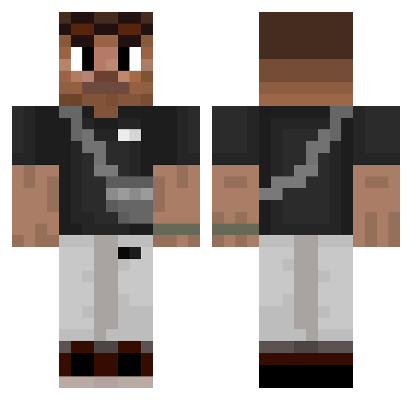Samurai_George Minecraft skin, front and back view