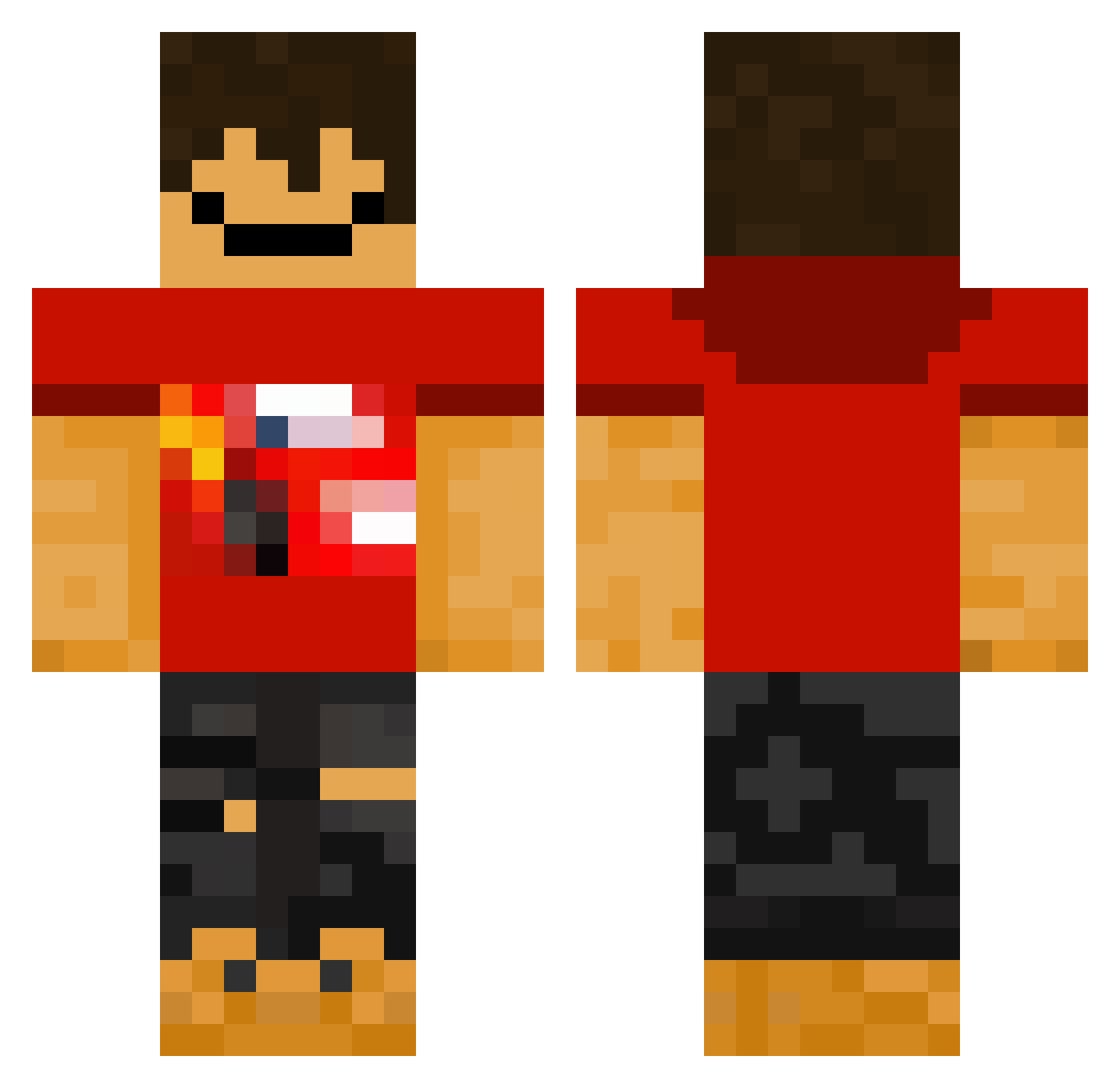 iiSaiK0 Minecraft skin, front and back view