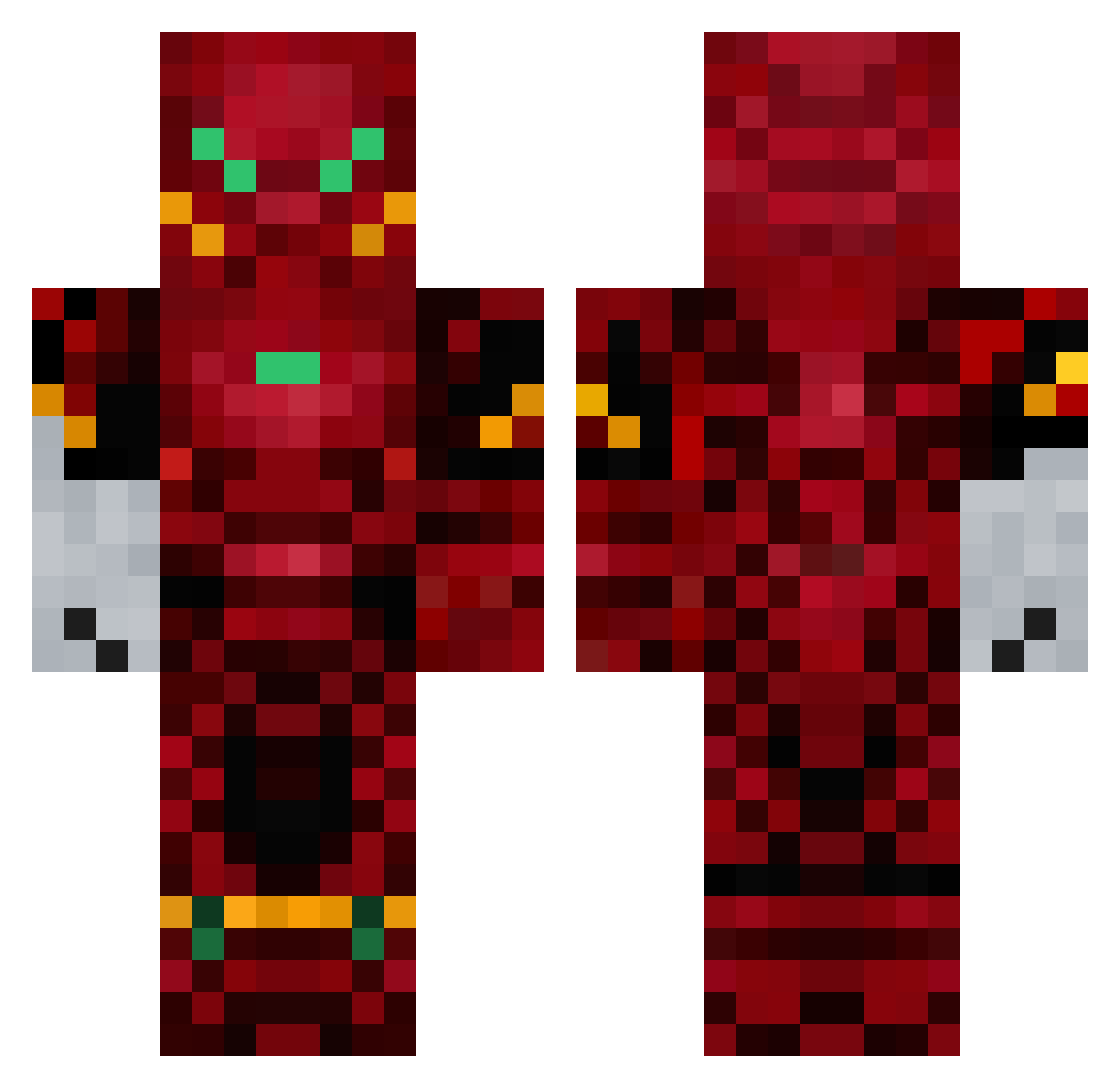 LupeDLC Minecraft skin, front and back view