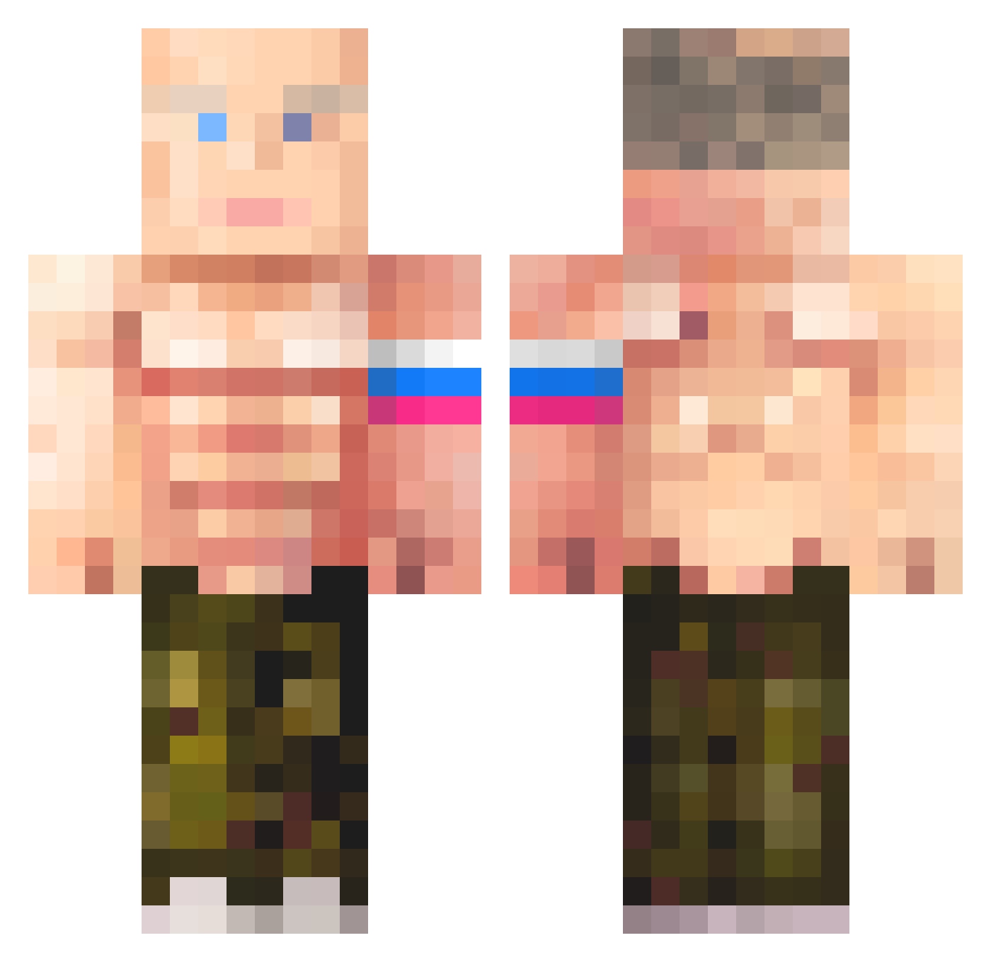 kirves123 Minecraft skin, front and back view
