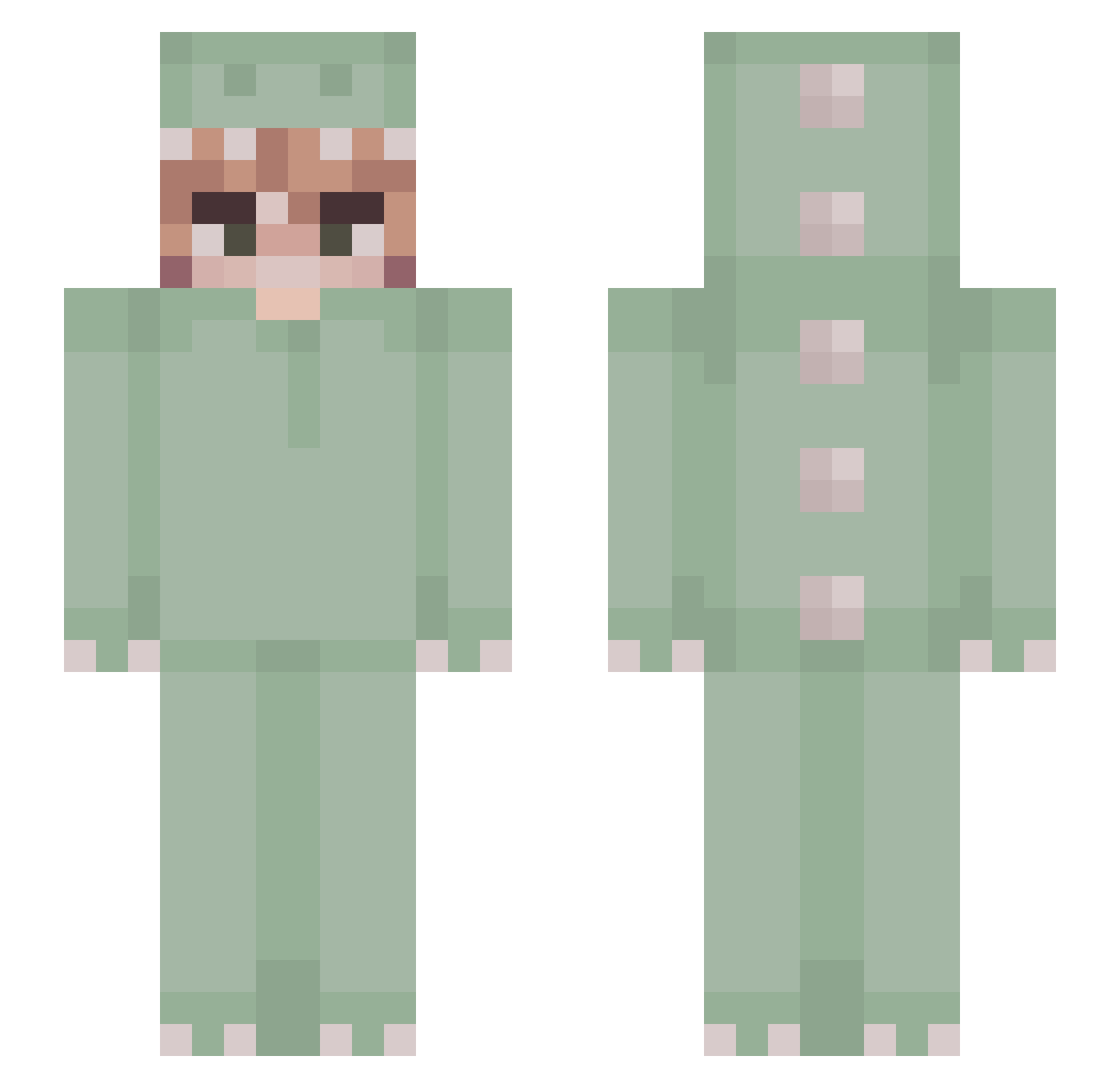 WhiteyButMighty Minecraft skin, front and back view
