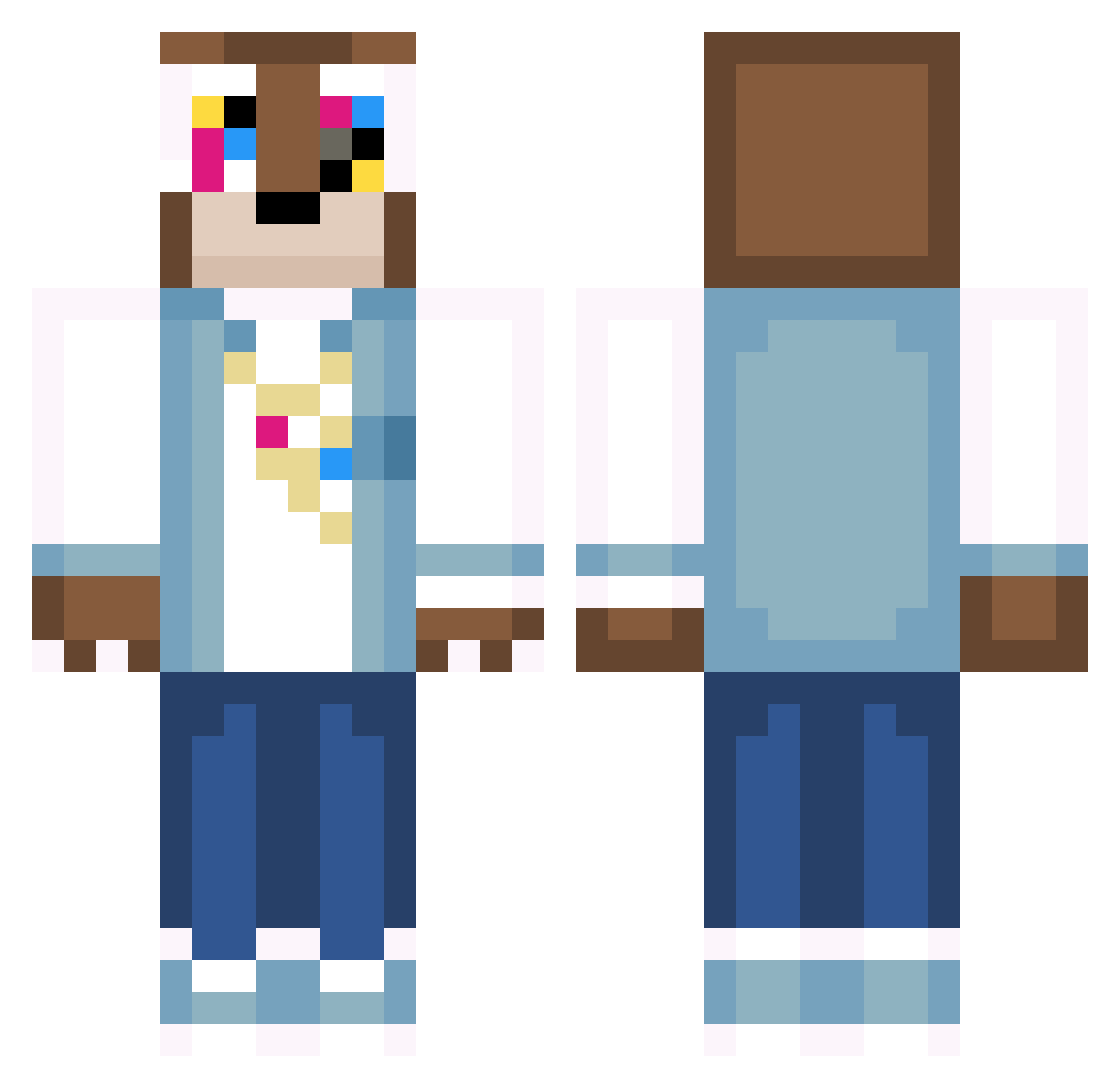 Silinis Minecraft skin, front and back view