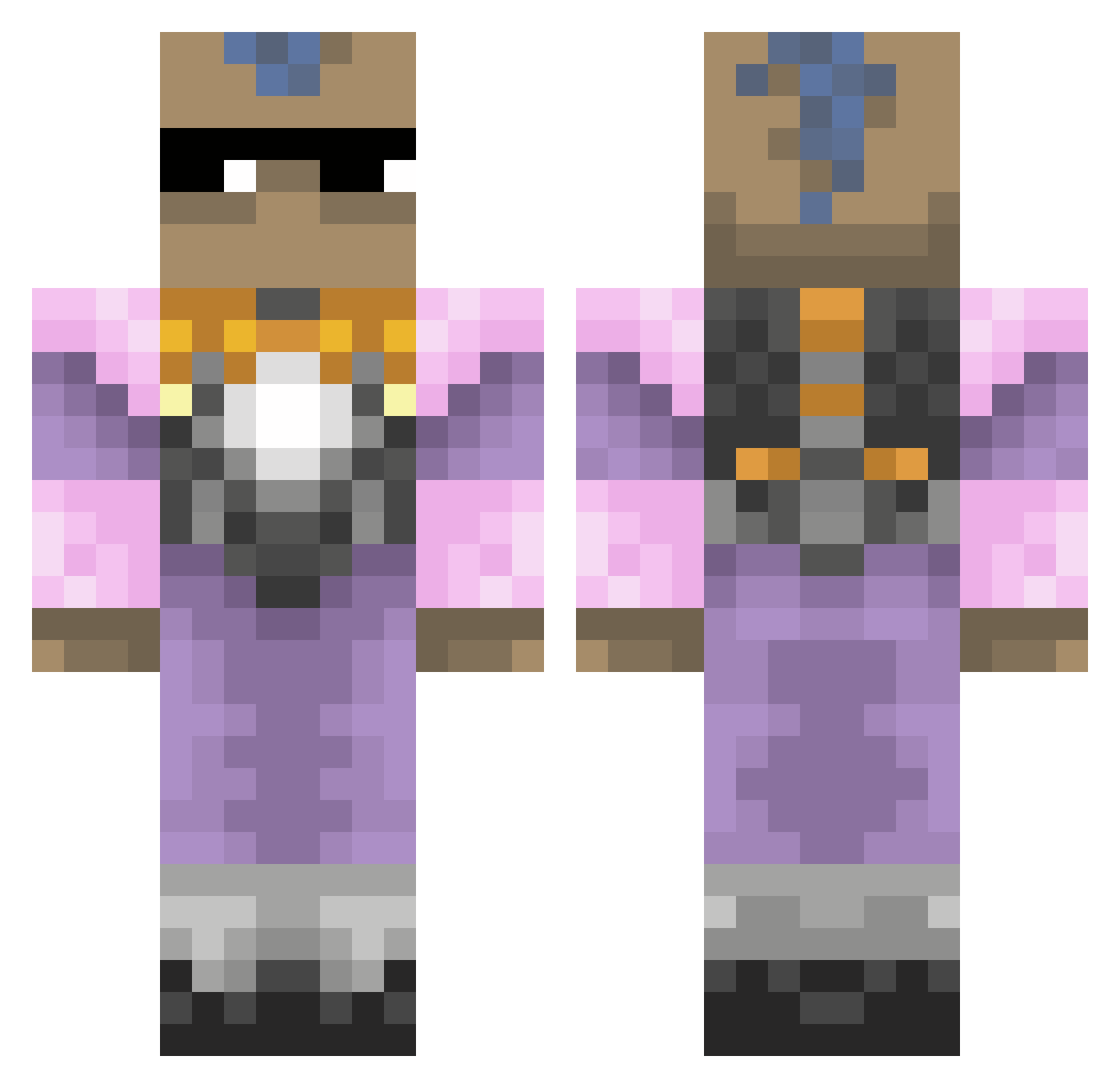 _Wykydtron Minecraft skin, front and back view