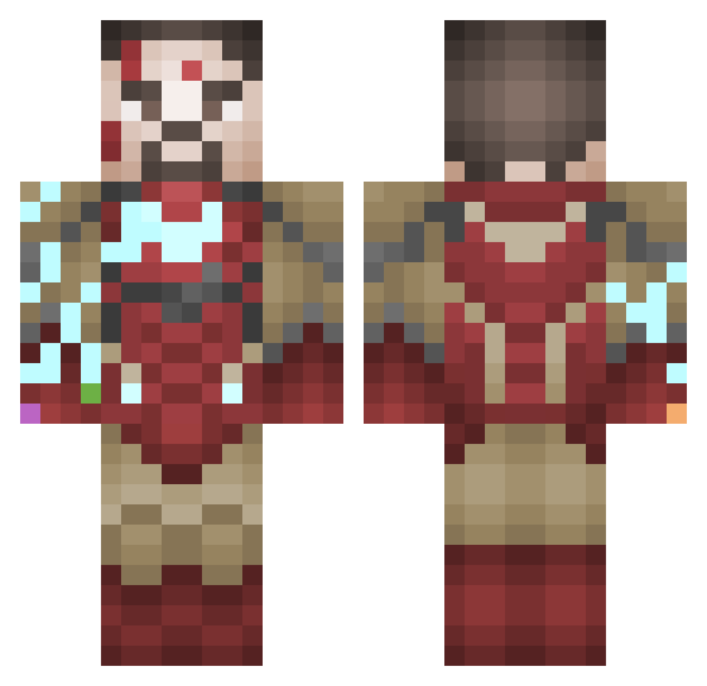 KazutoOffline Minecraft skin, front and back view
