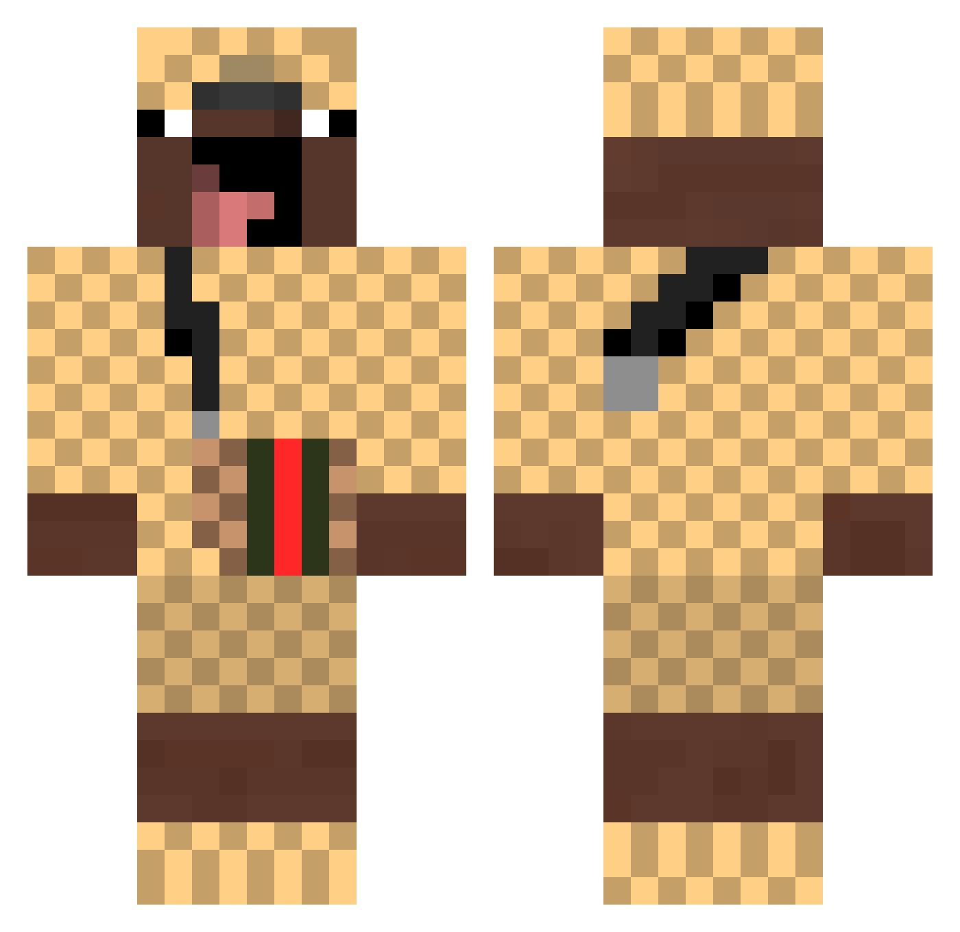 UTrippinBruh Minecraft skin, front and back view