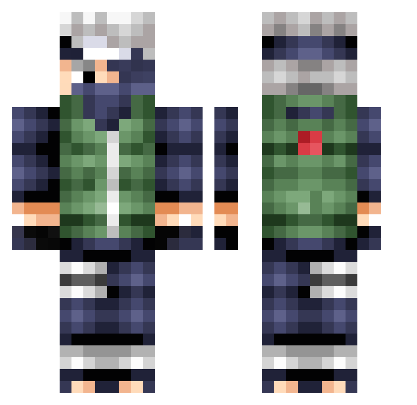 scrase_duffy Minecraft skin, front and back view