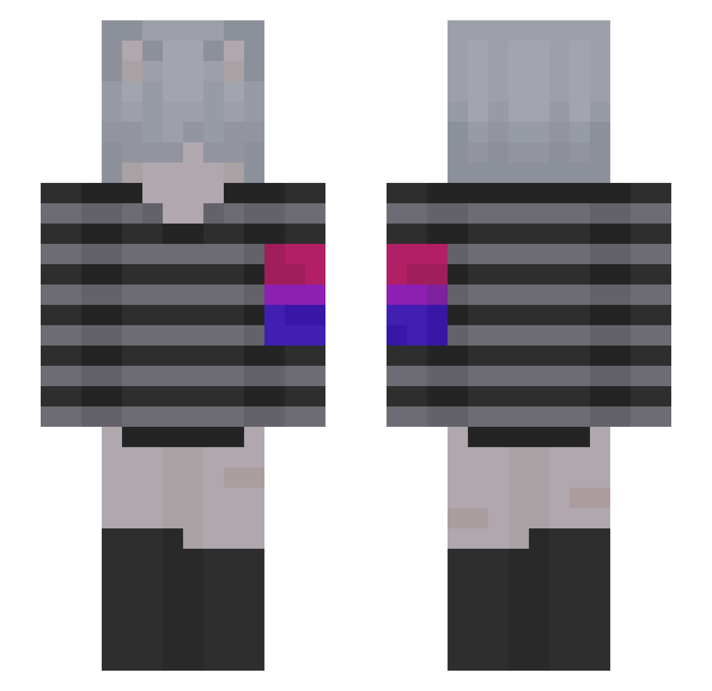 Inotpanini Minecraft skin, front and back view