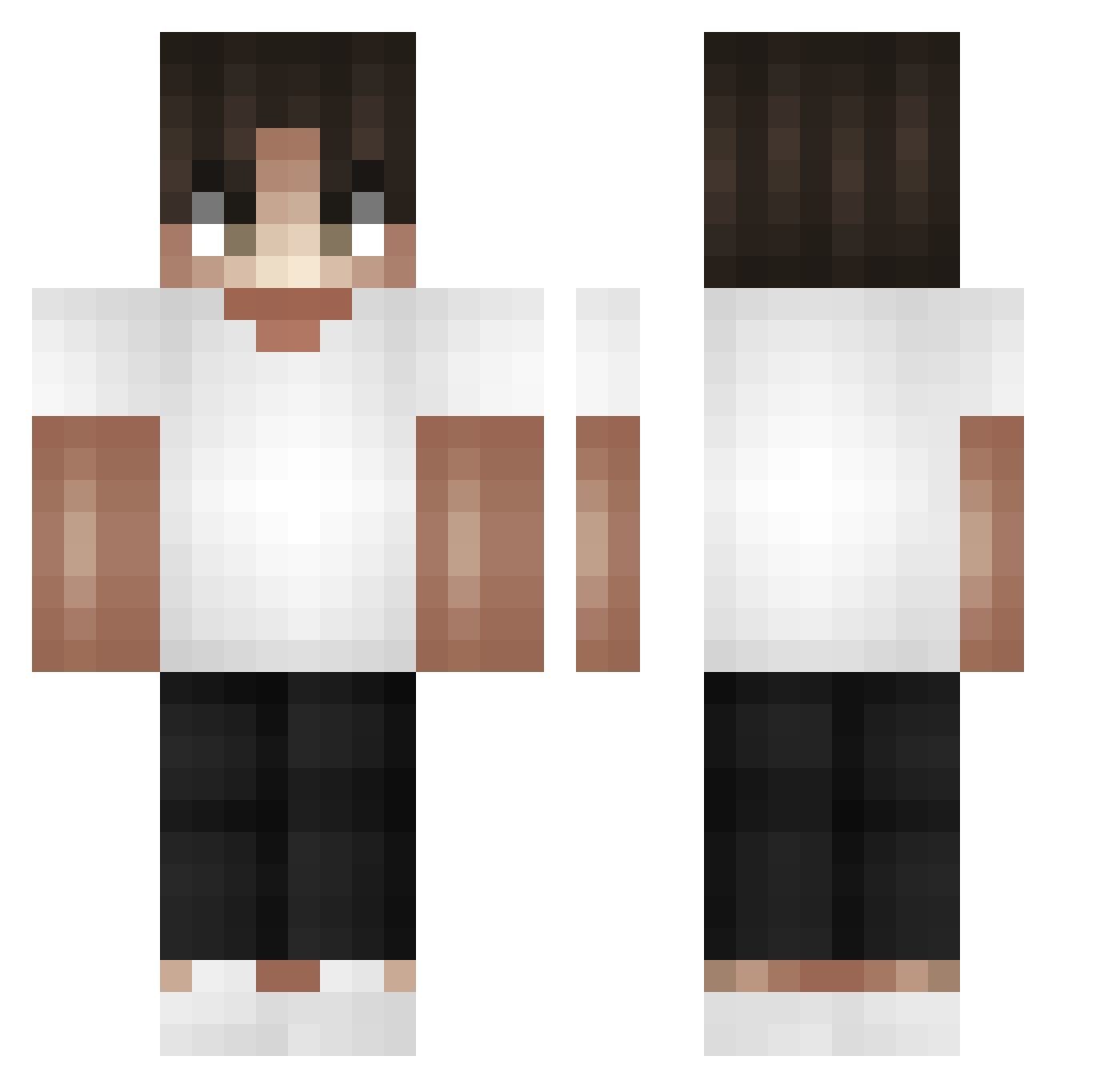 yunghoji Minecraft skin, front and back view