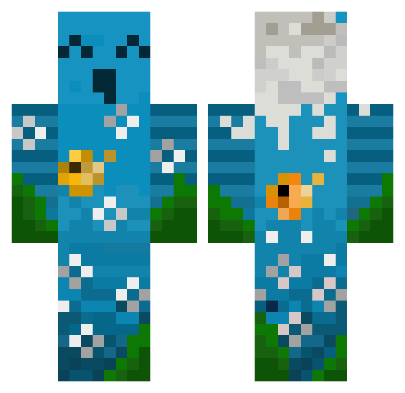 Denom2340 Minecraft skin, front and back view