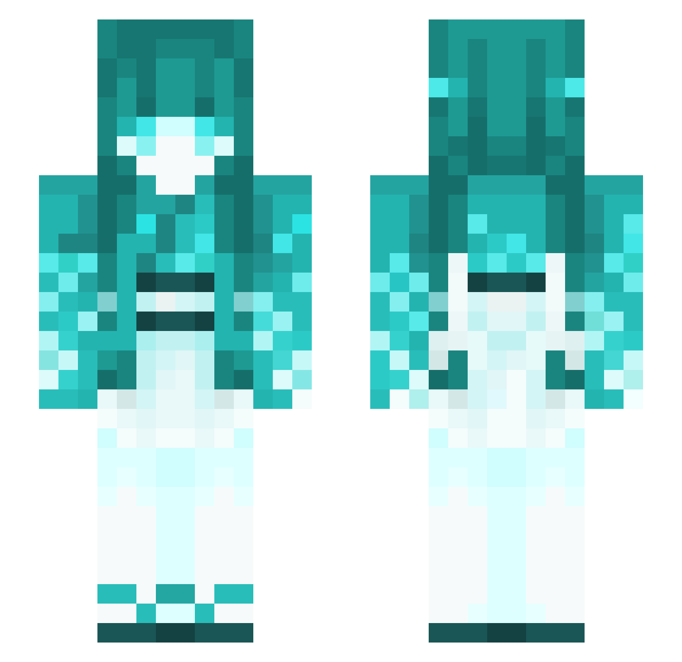 Snnoowww Minecraft skin, front and back view