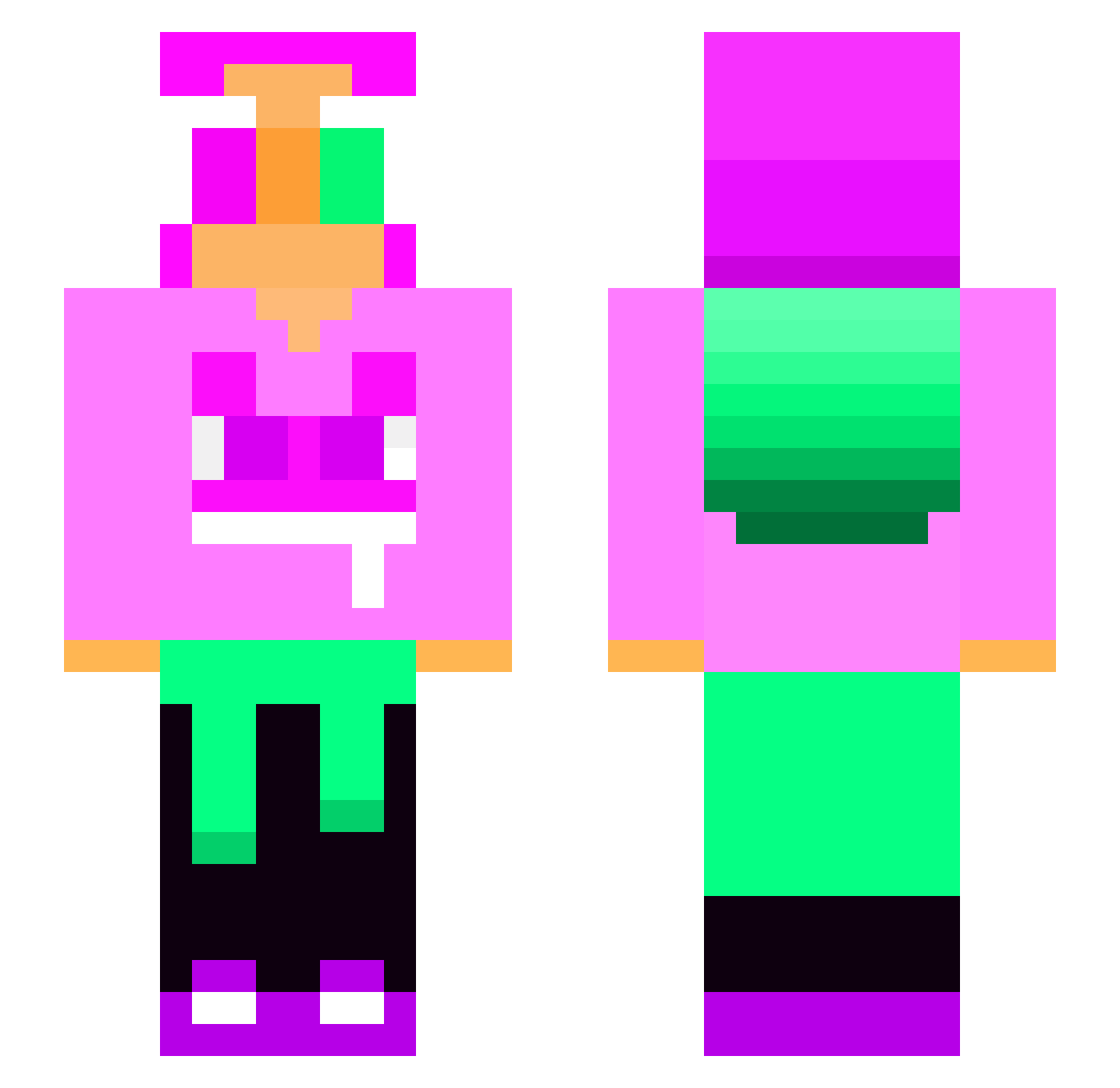 TheShadowRaven0 Minecraft skin, front and back view
