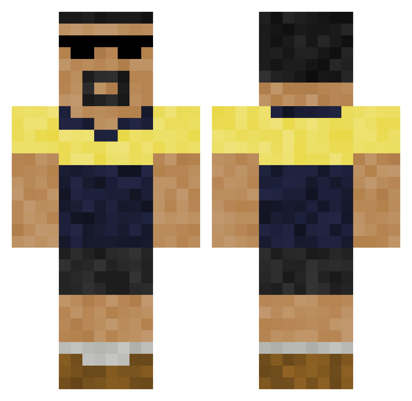 TheMagicJohnson Minecraft skin, front and back view