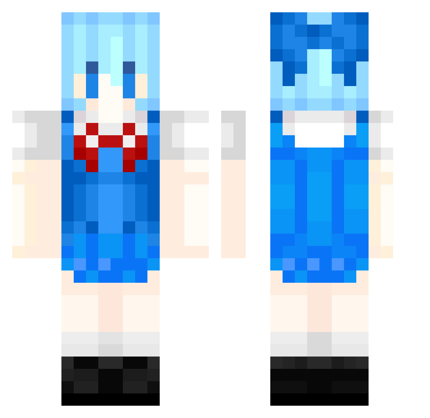 Sunset1314 Minecraft skin, front and back view