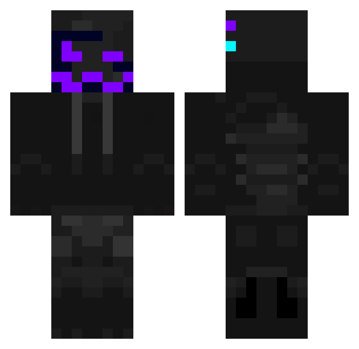 VoidRLX Minecraft skin, front and back view
