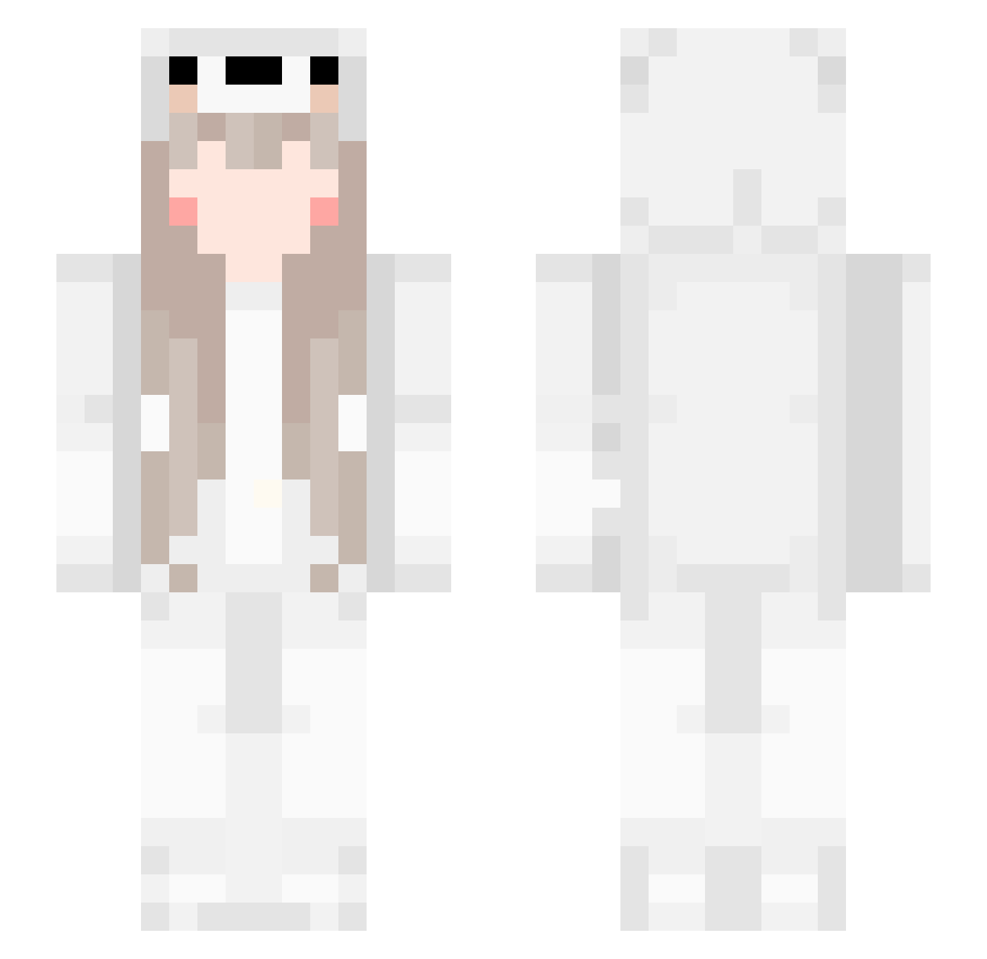 Yoki_Yumi Minecraft skin, front and back view