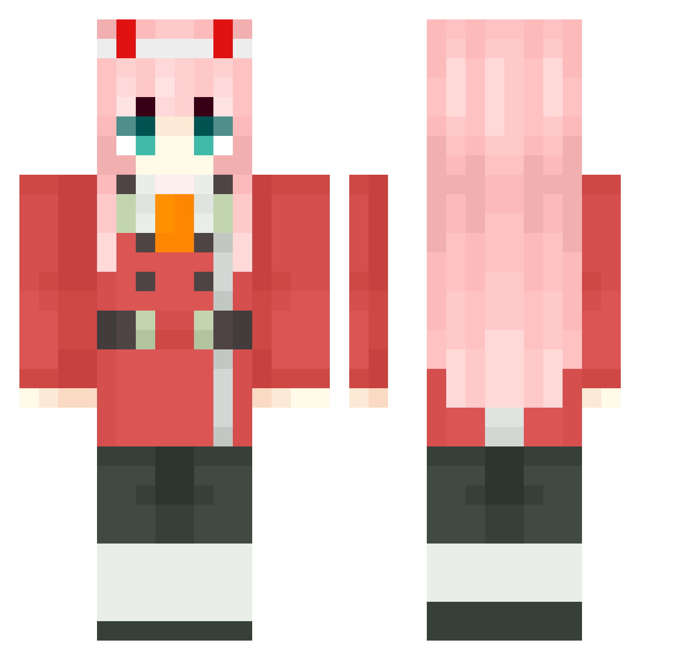 slothsama Minecraft skin, front and back view