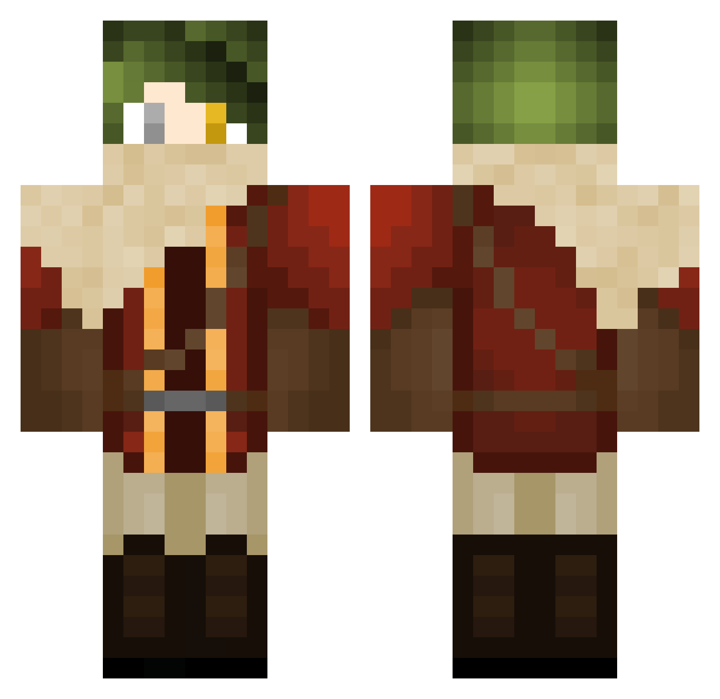 3AMRileyGlazer Minecraft skin, front and back view