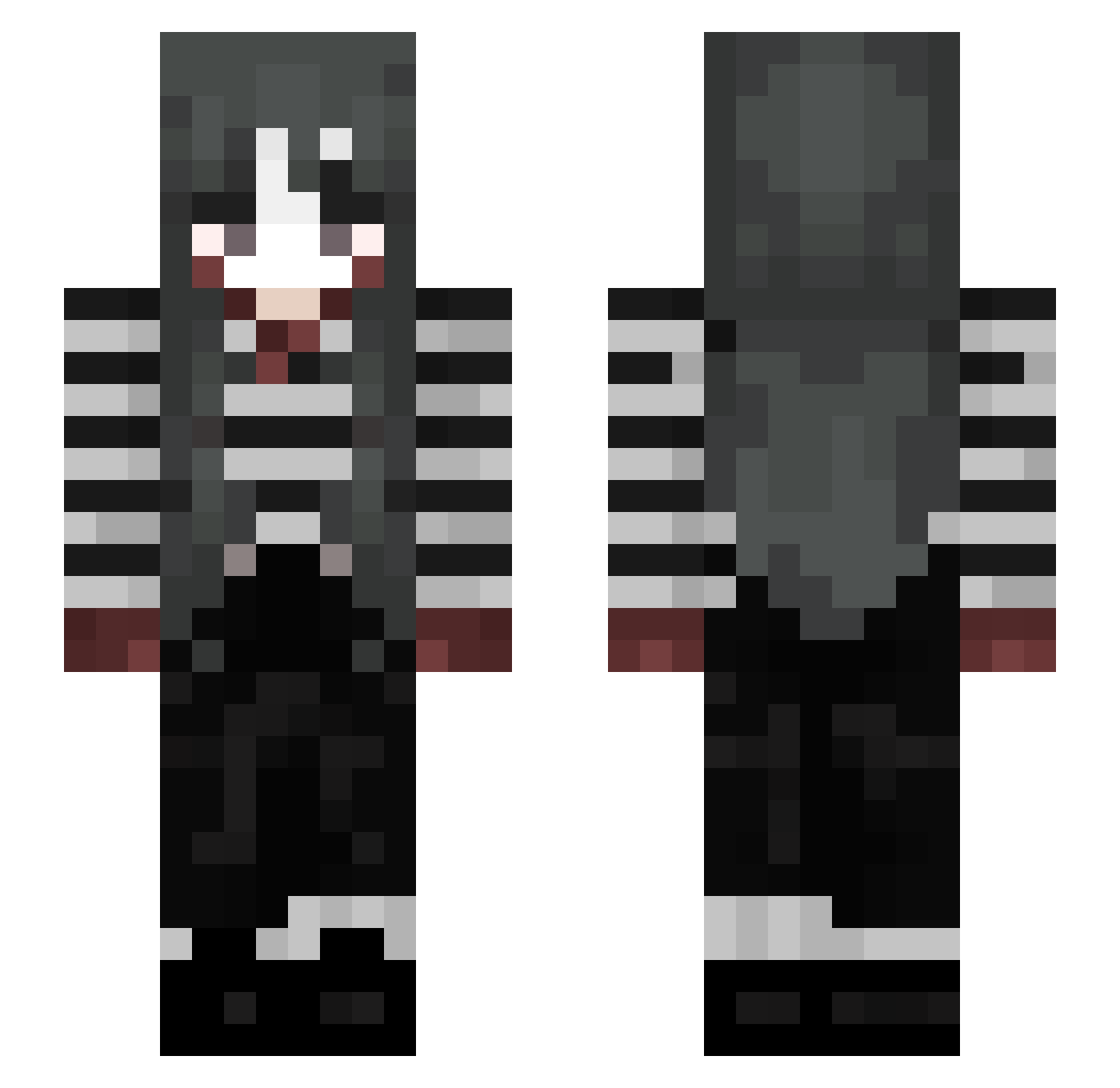 shurshu Minecraft skin, front and back view