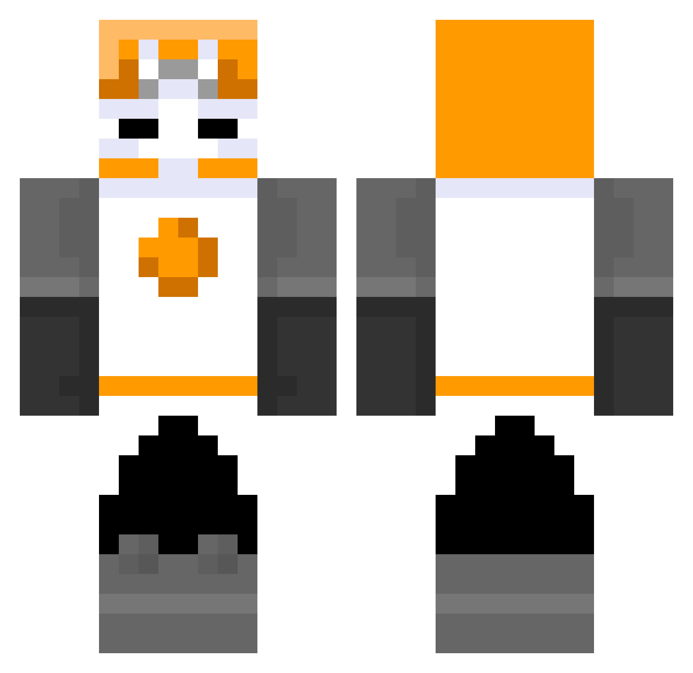 wouped Minecraft skin, front and back view