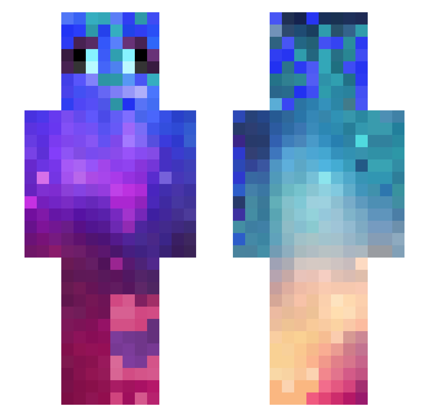 iSllick Minecraft skin, front and back view
