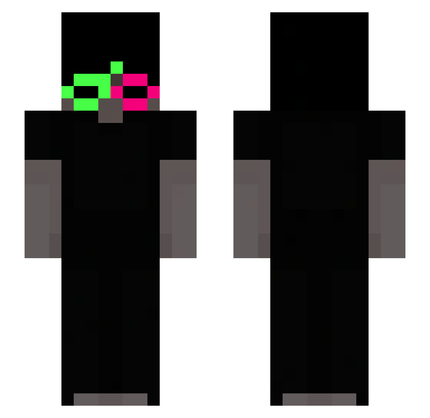 primeuzi Minecraft skin, front and back view