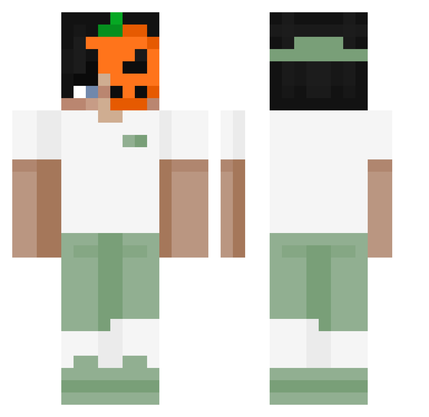 AlphaGame77 Minecraft skin, front and back view