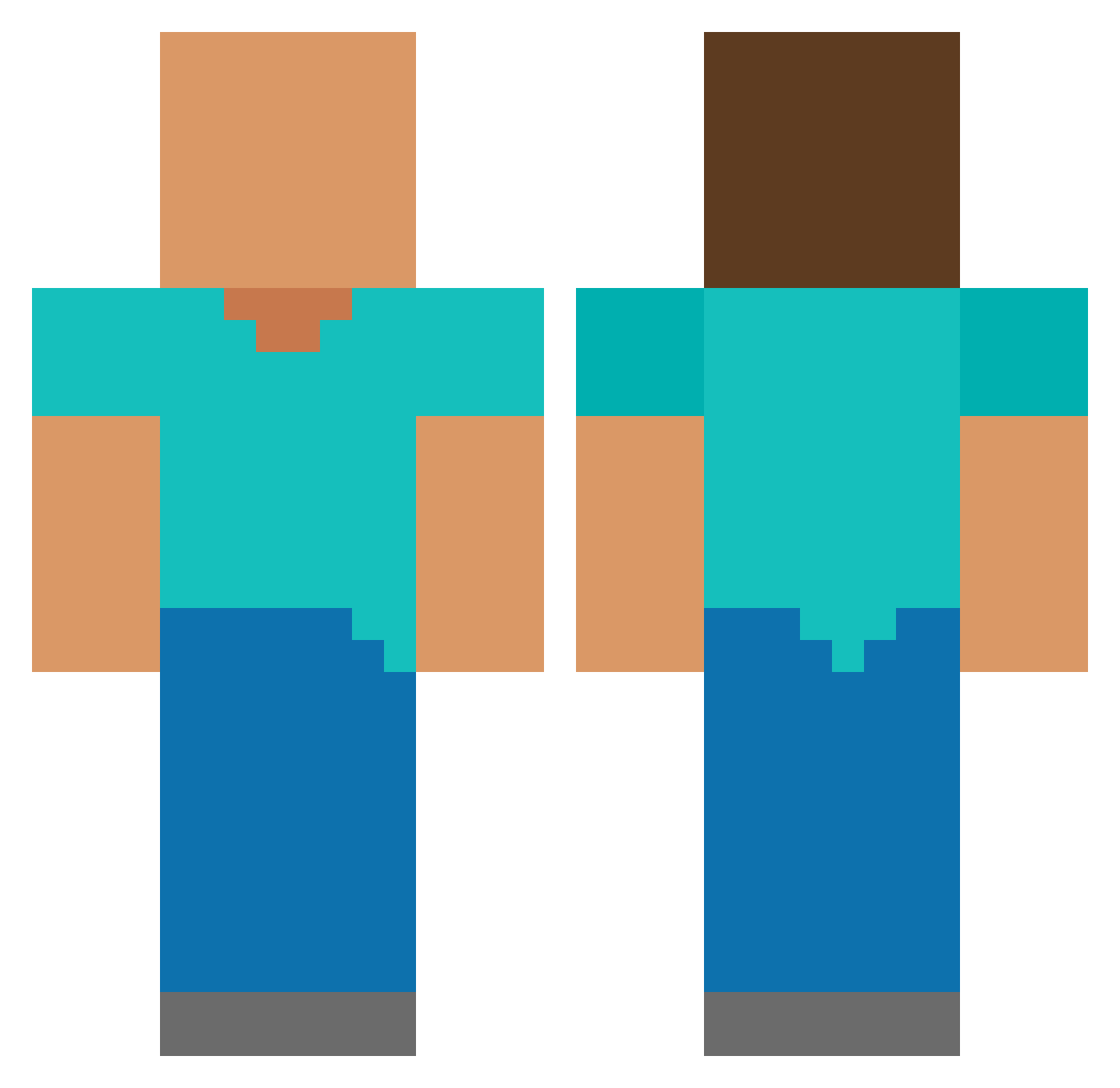 zynonym Minecraft skin, front and back view