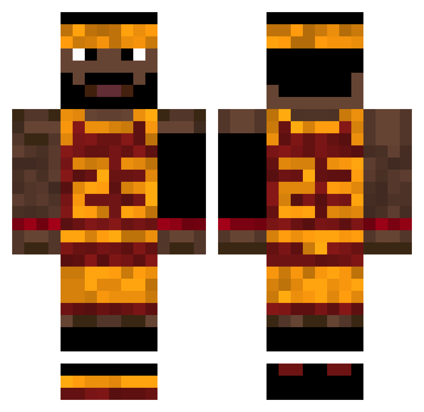 Timmons127 Minecraft skin, front and back view