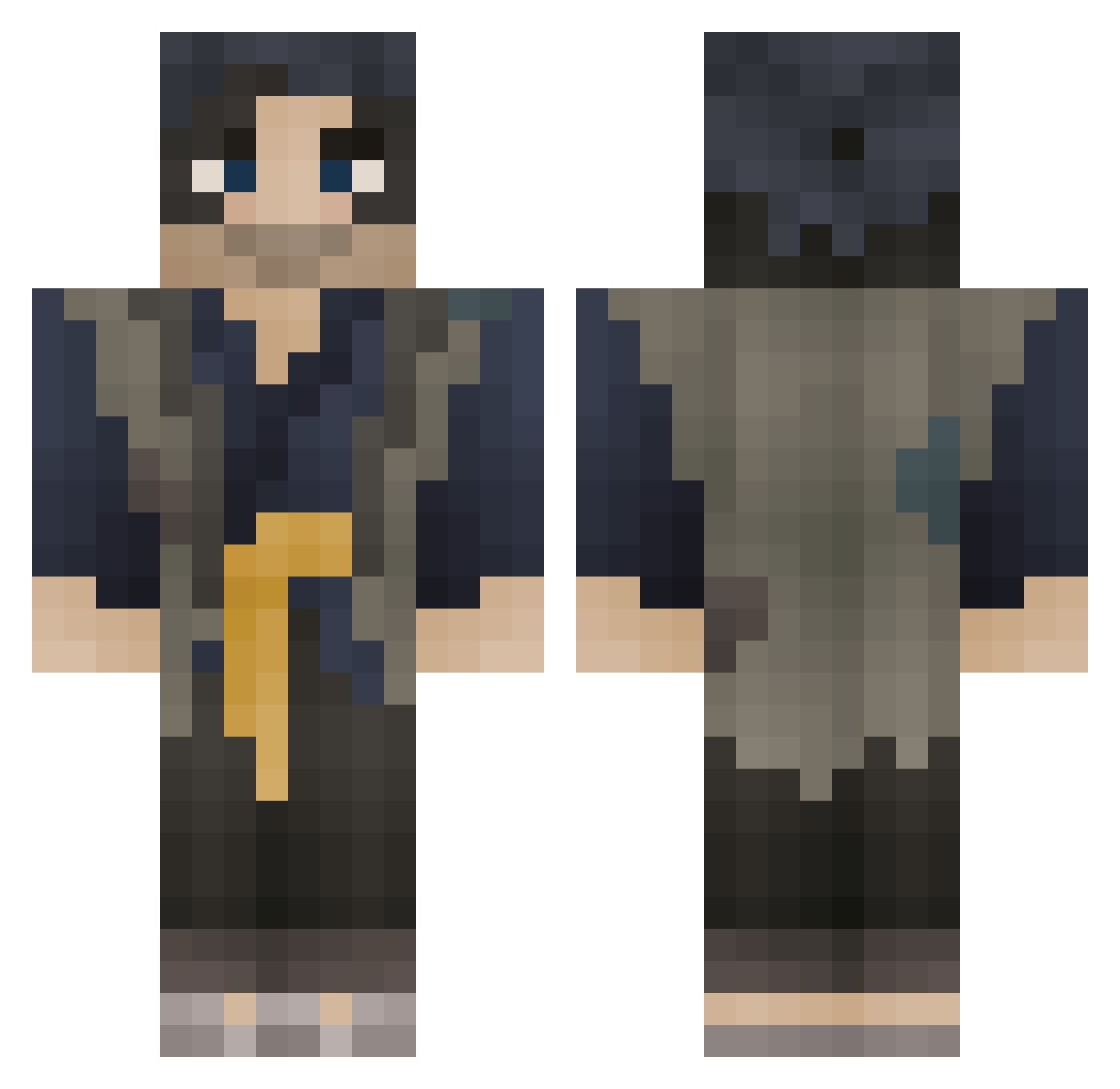 Smartiescaribou Minecraft skin, front and back view