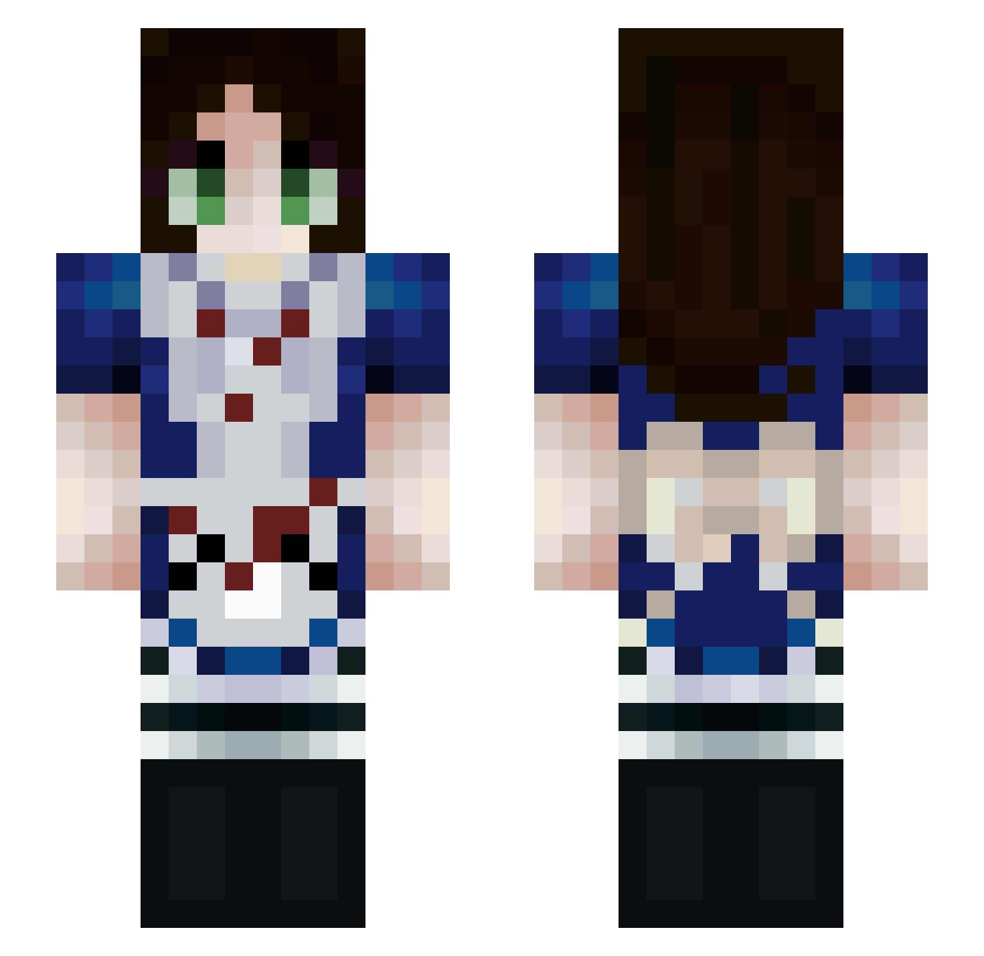 XeroFaded Minecraft skin, front and back view