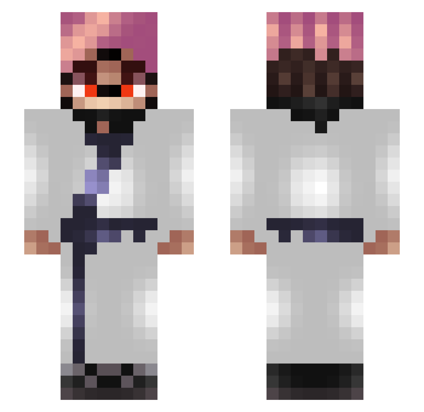 TorienMC Minecraft skin, front and back view