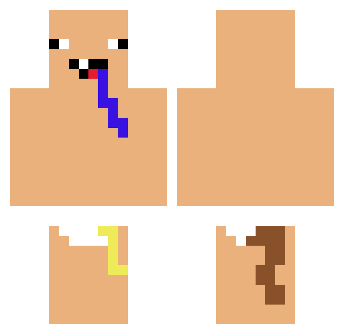 Wayha Minecraft skin, front and back view