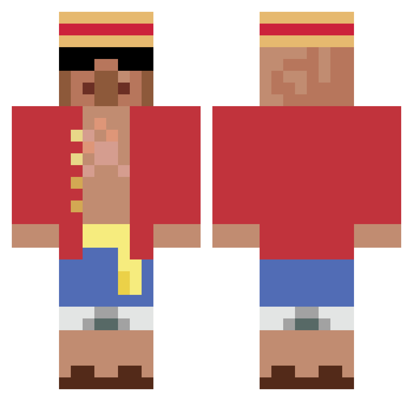 D4V1NSH1 Minecraft skin, front and back view