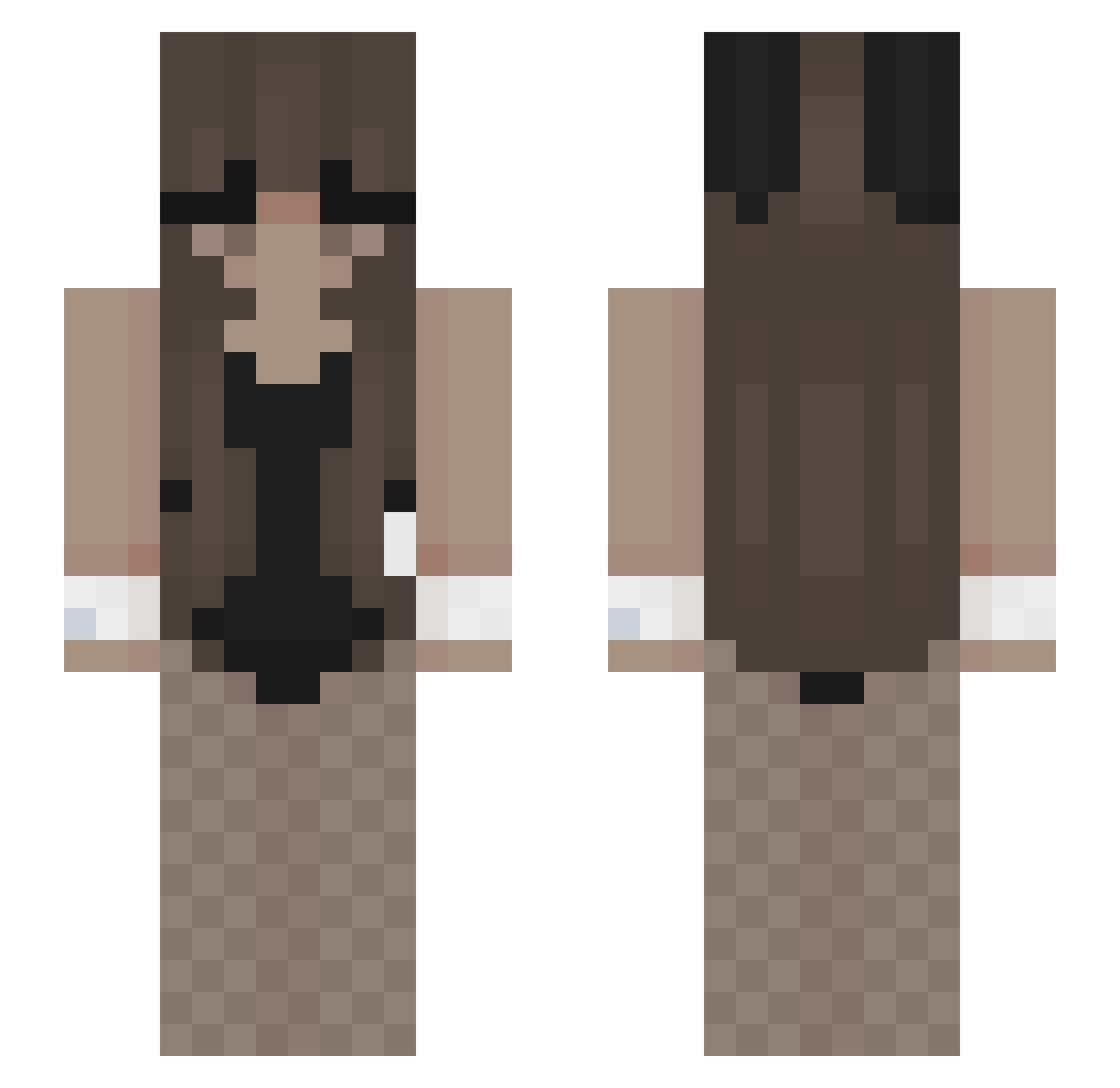 velvetblood Minecraft skin, front and back view