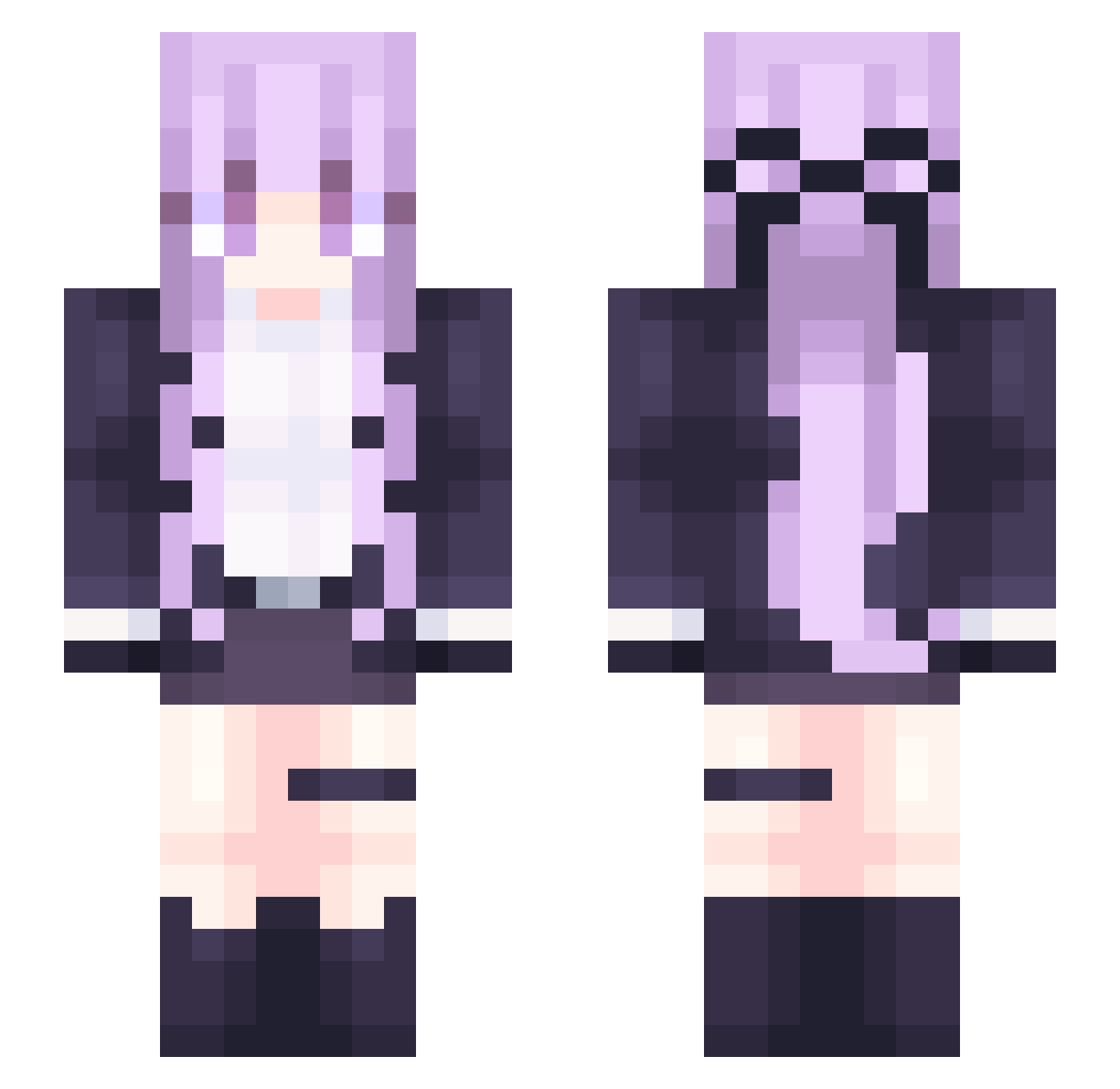 TrapGirlFutaLoli Minecraft skin, front and back view