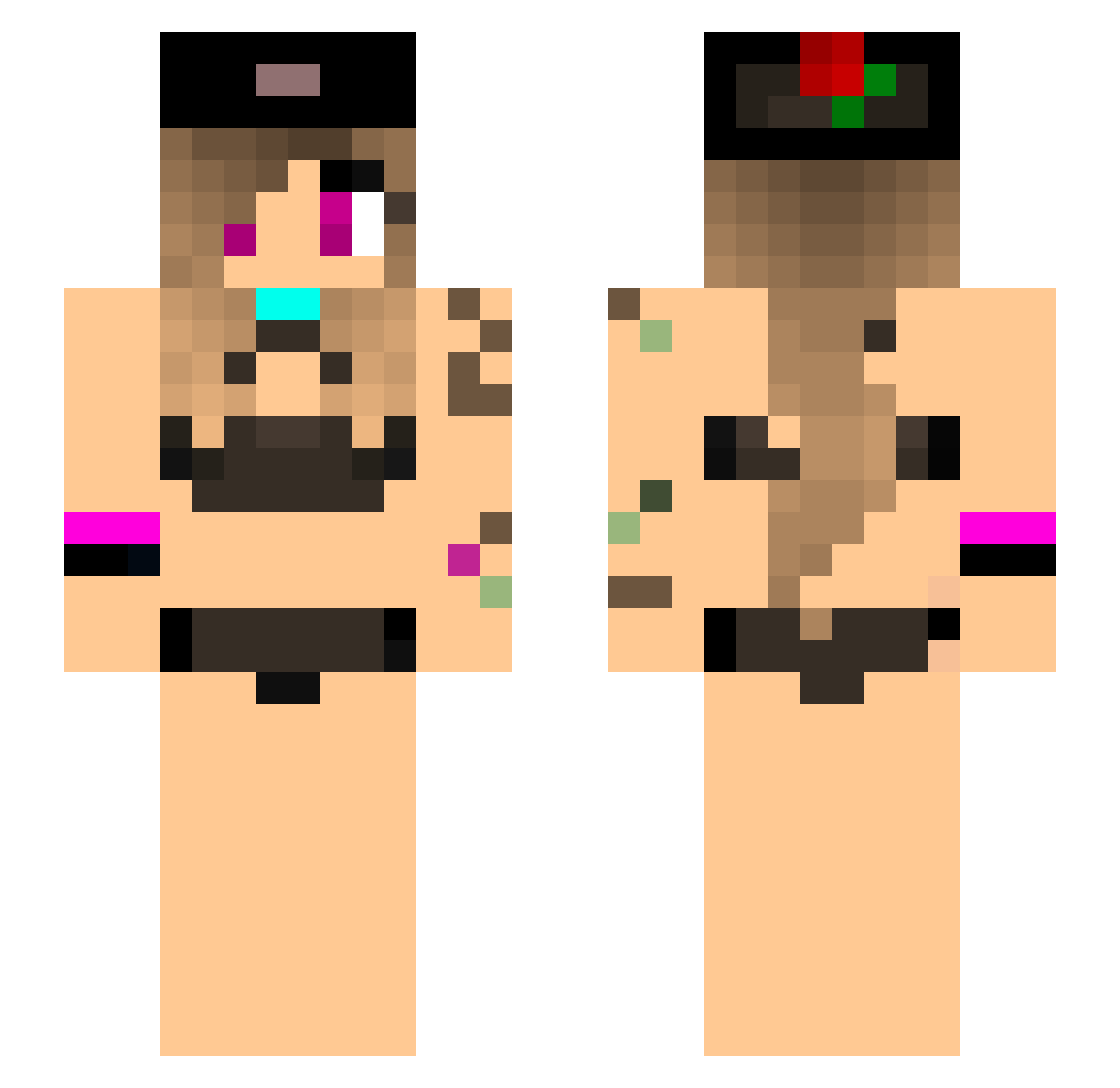 Emoxrs Minecraft skin, front and back view