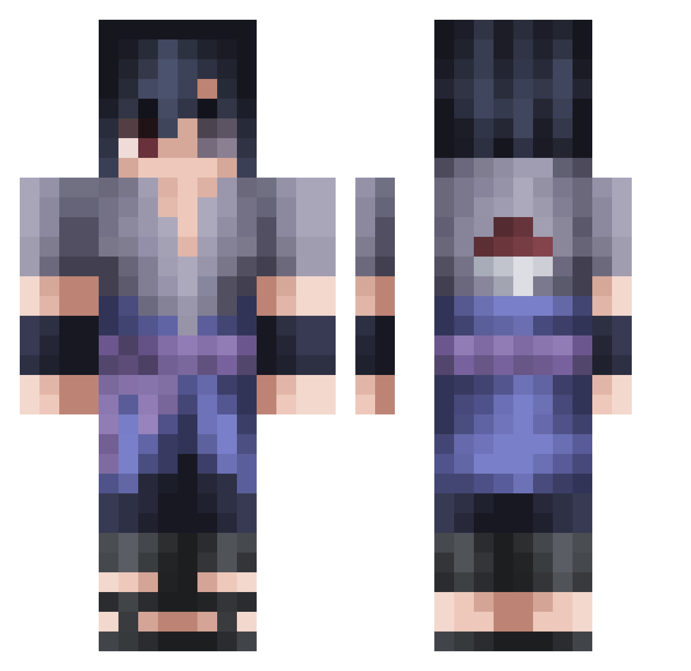 SoulLess_07 Minecraft skin, front and back view