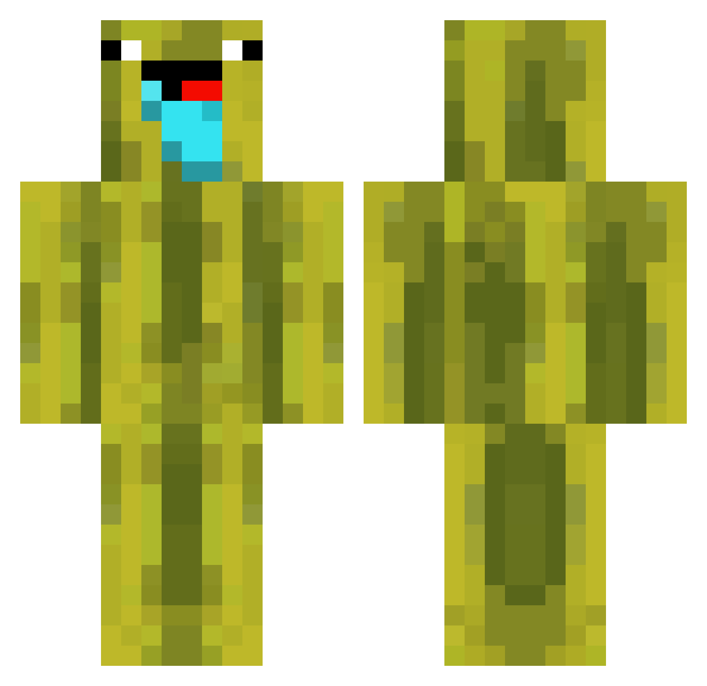 Wyebongo Minecraft skin, front and back view