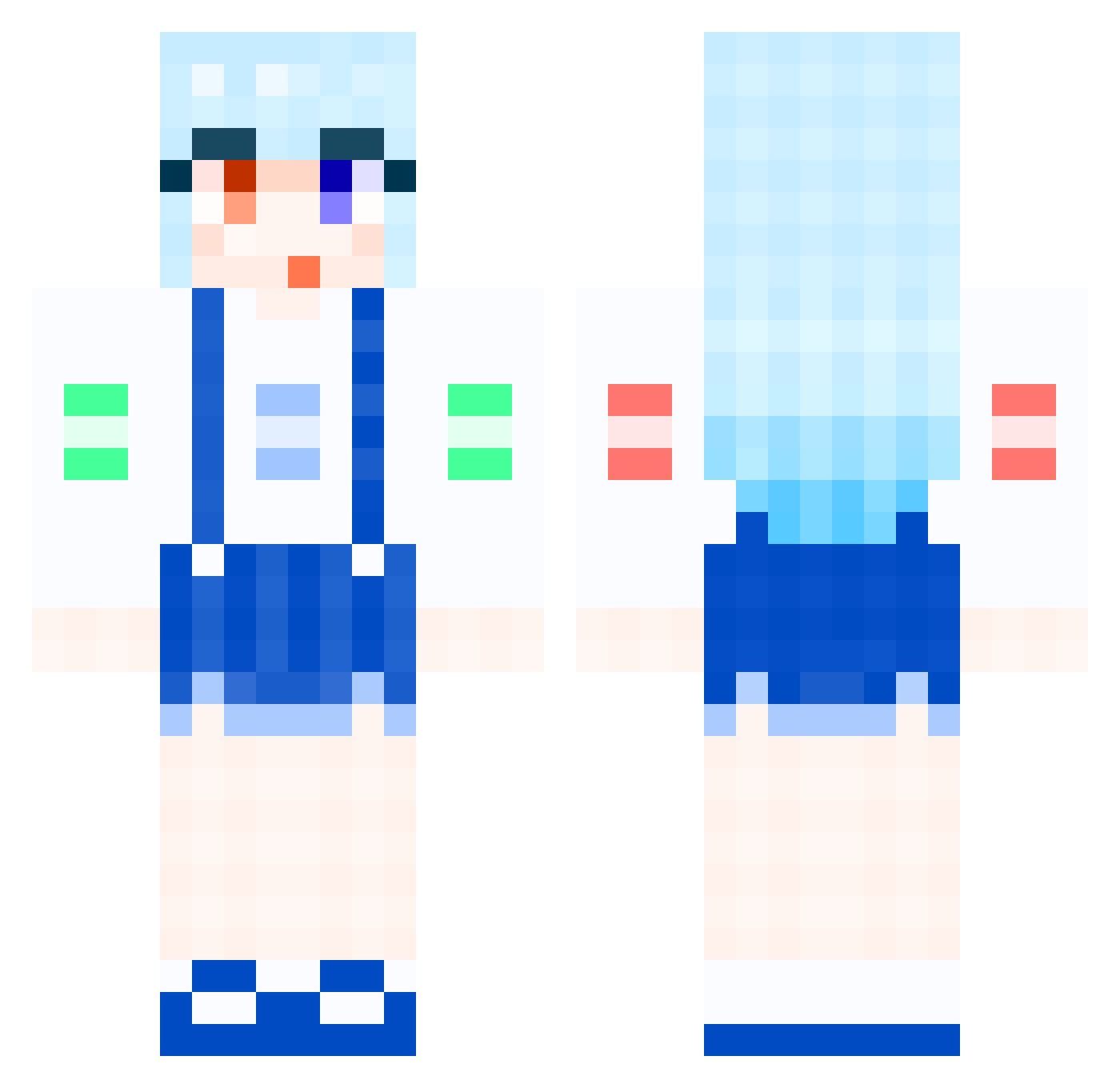 Belita Minecraft skin, front and back view