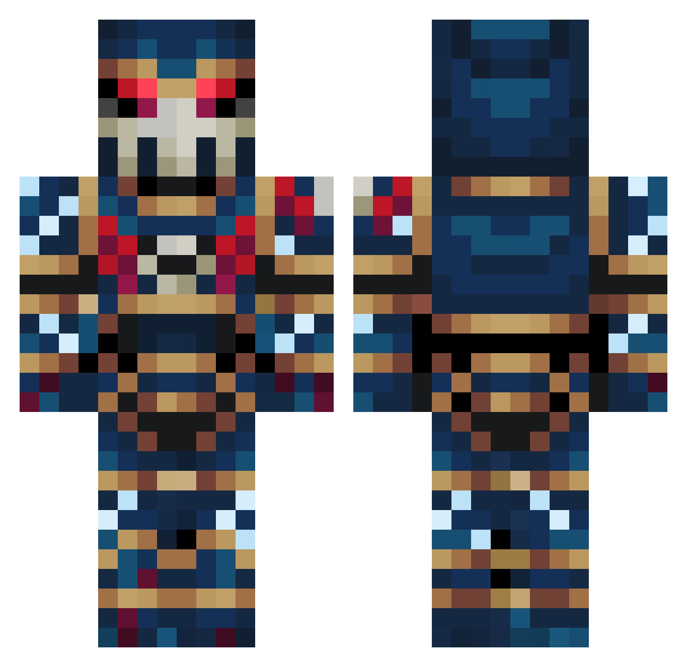 HighlandBear08 Minecraft skin, front and back view