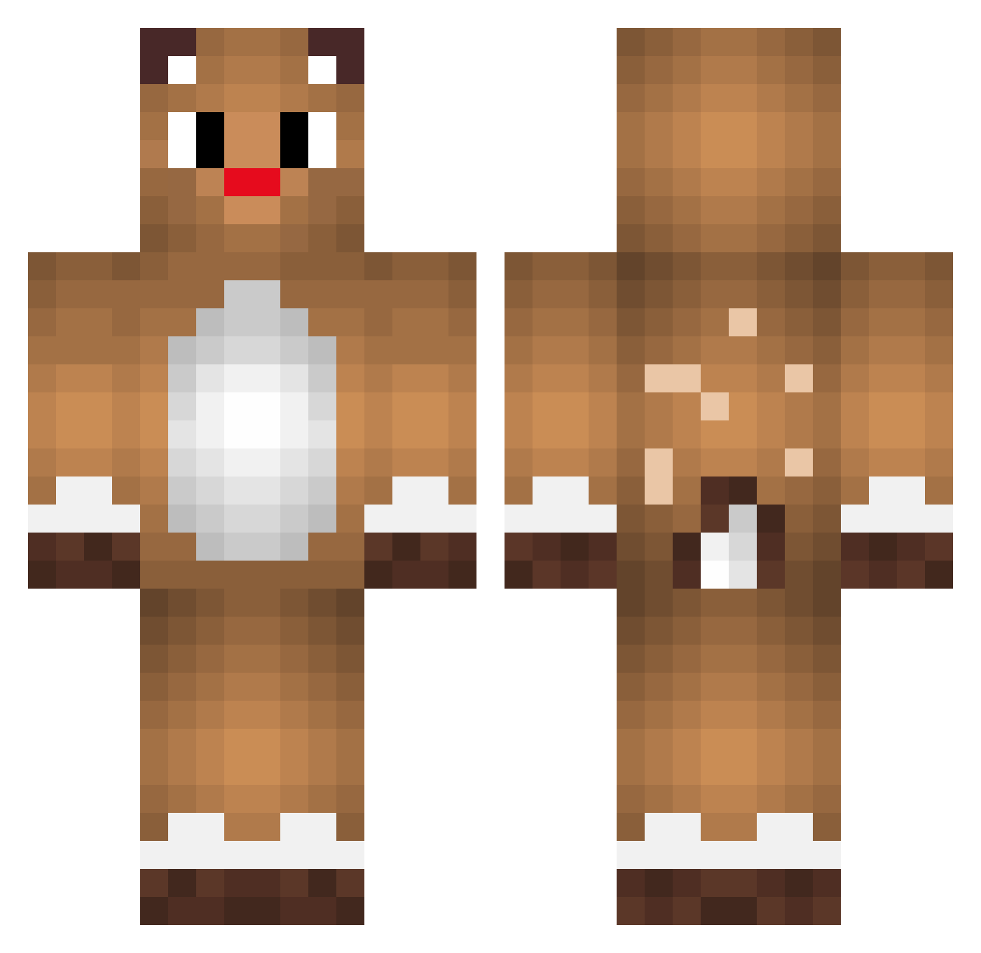 Razzero Minecraft skin, front and back view
